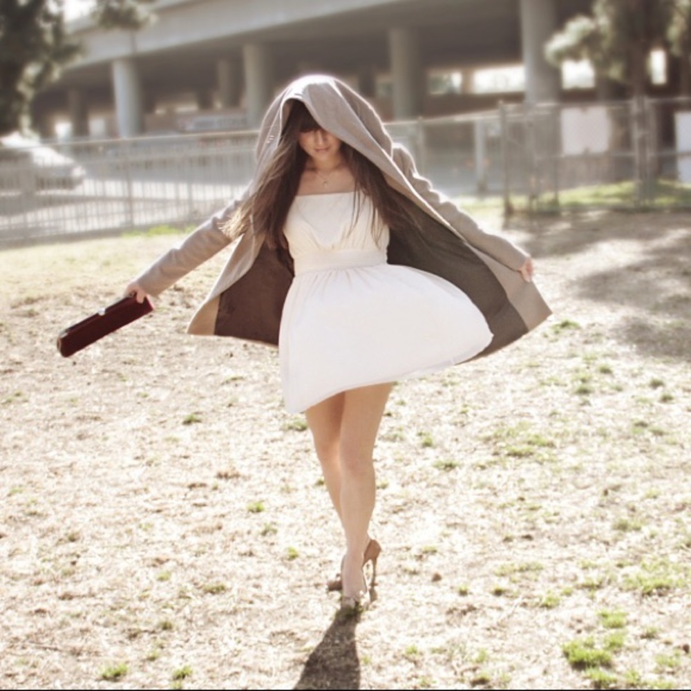 H&M cream chiffon dress — adorable meets elegant